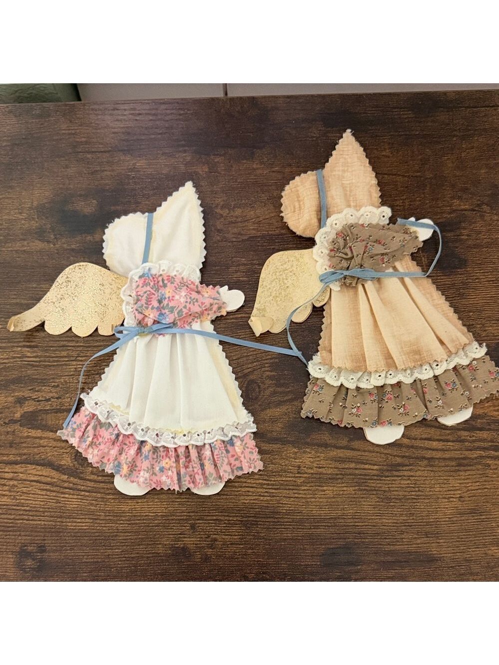 Handcrafted Vintage handcrafted angel paper doll set bonnet cottagecore granny